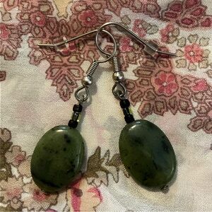 HAND CRAFTED BOHEMIAN BEADED EARRINGS *NEW *MOSS AGATE *LIGHTWEIGHT
